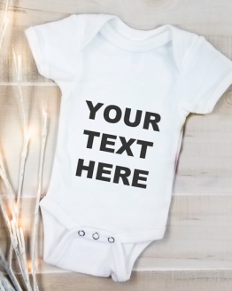 Babygrow Custom Print Text White