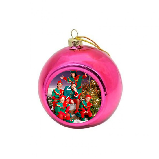 Christmas Bauble Hot Pink Custom Printed