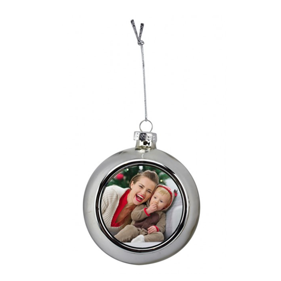 Christmas Bauble Silver Custom Printed