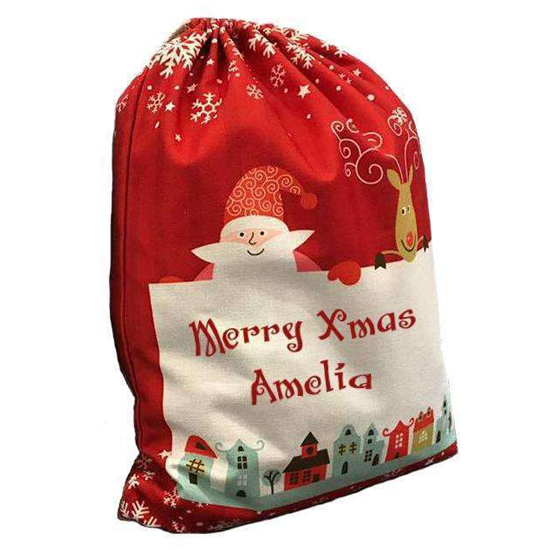 Custom Printed Santa Sack Red Custom Printed Santa Sack Red