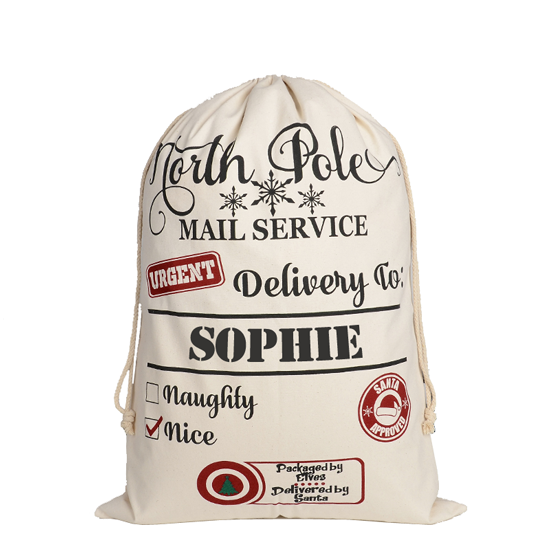 North Pole Mail Service Santa Sack