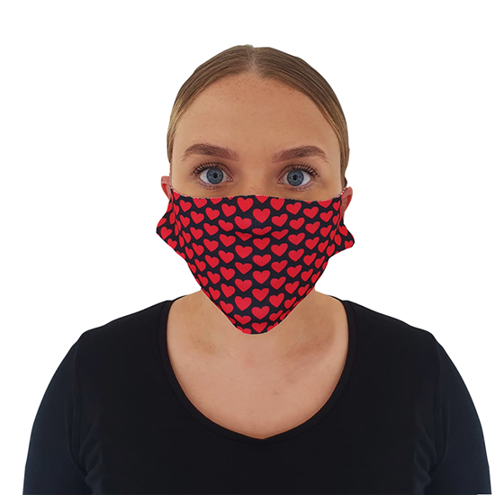 Heart Print Face Covering