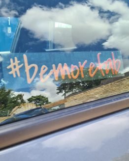 #bemorefab window sticker