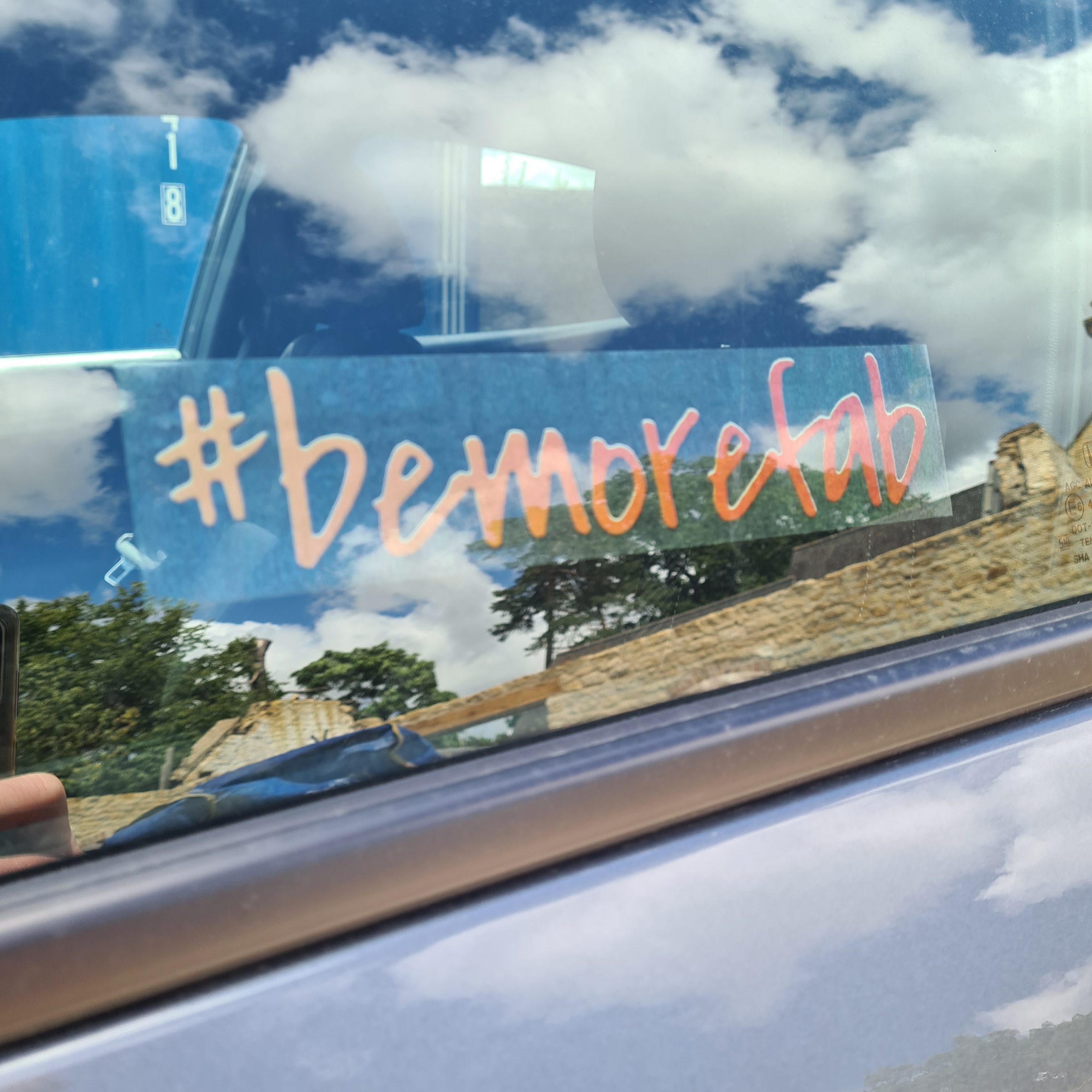 #bemorefab window sticker